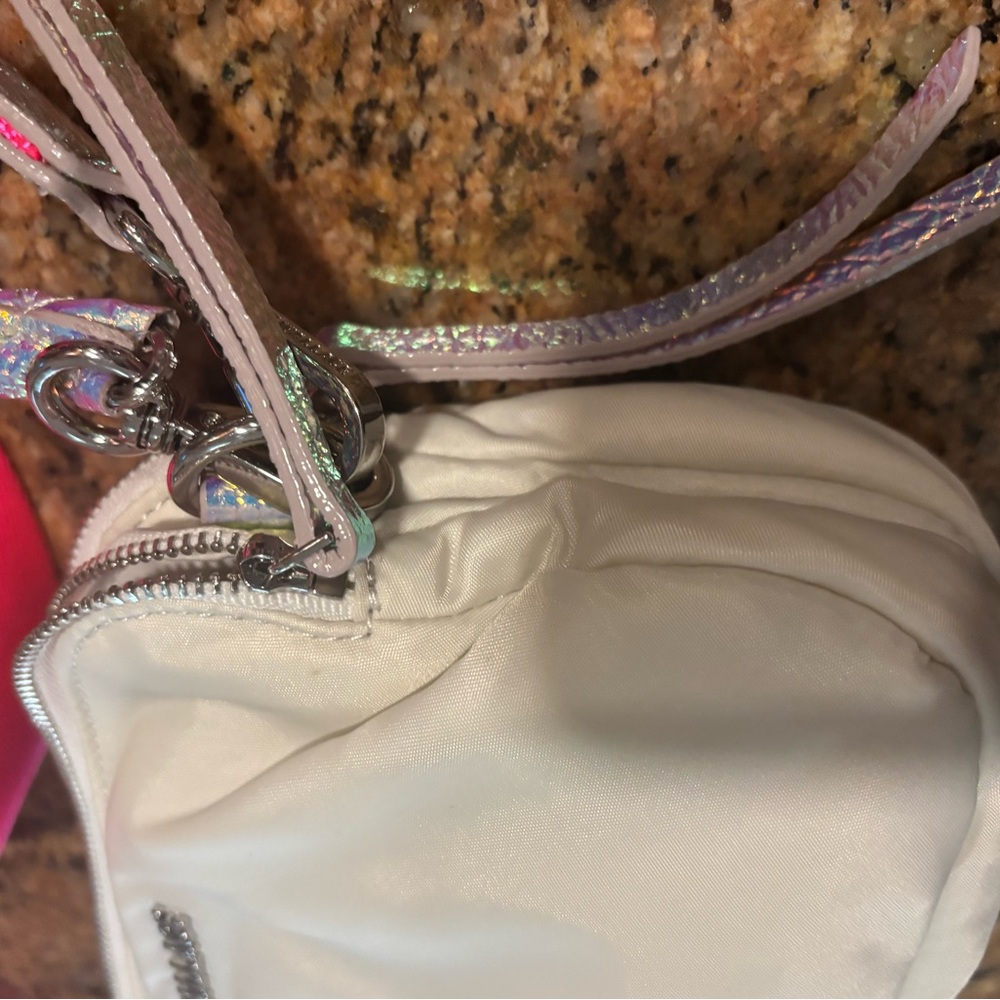 MZ Wallace White Crossbody Bag with Pink Strap - Picture 14 of 16